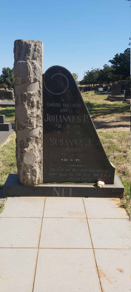 NEL Johannes P. 1929-1979 &amp; Susanna J. KRUGER 1934-1989