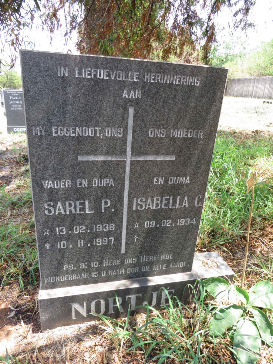 NORTJE Sarel P. 1936-1997 & Isabella C. 1934- 
