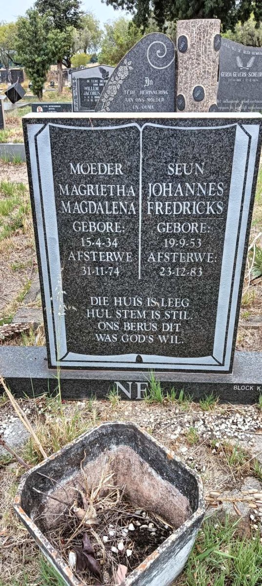 NEL Magrietha Magdalena 1934-1974 :: NEL Johannes Fredricks 1953-1983