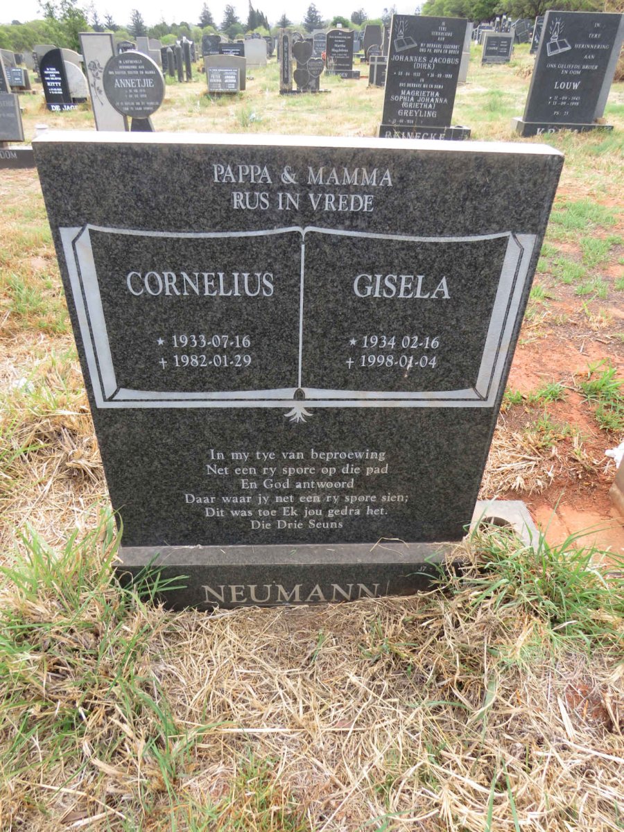 NEUMANN Cornelius 1933-1982 & Gisela 1934-1998