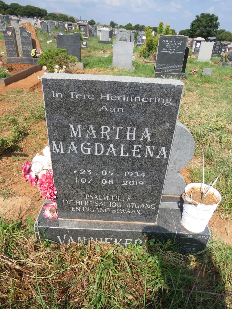 NIEKERK Martha Magdalena, van 1934-2019