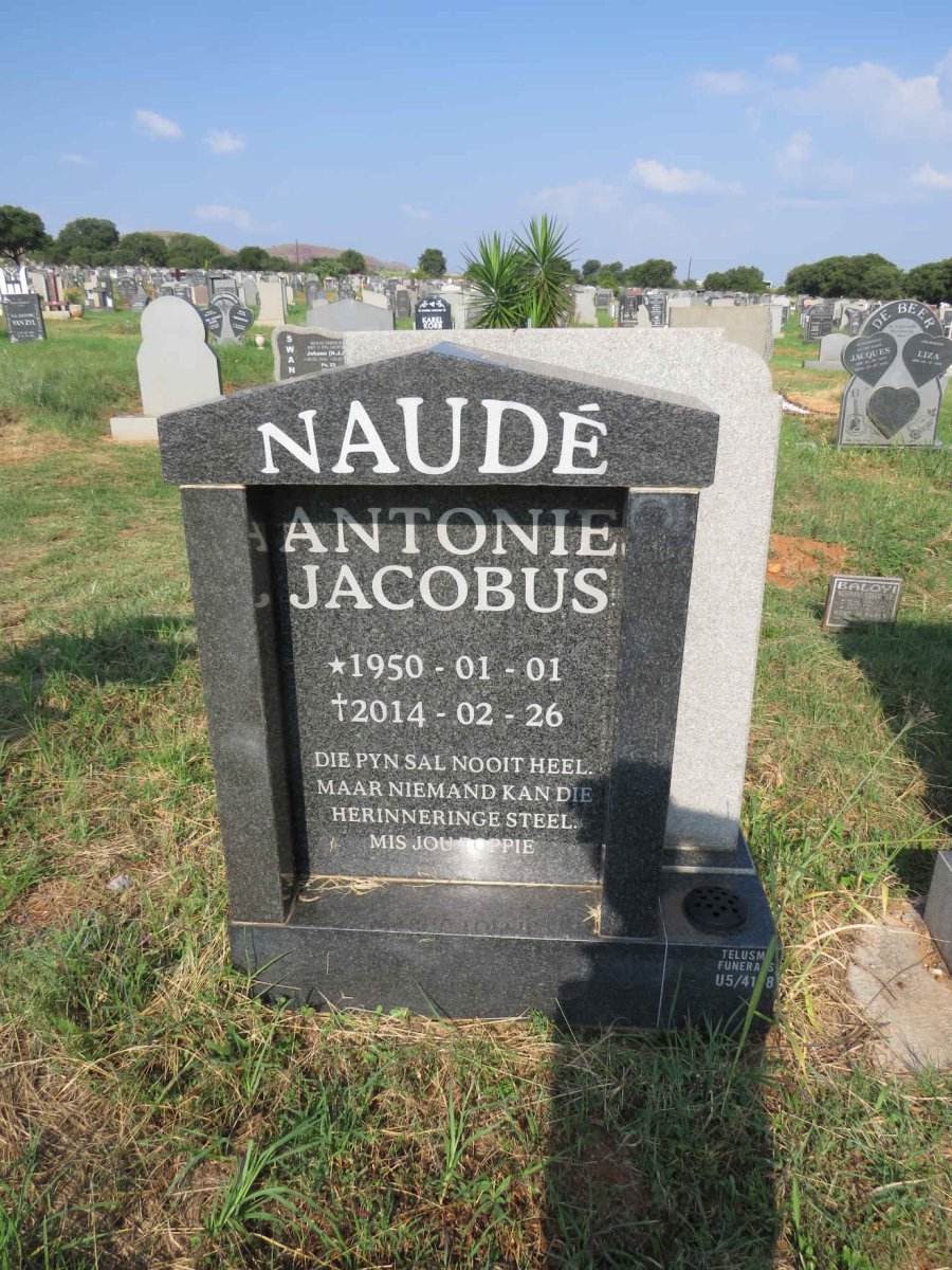 NAUDE Antonie Jacobus 1950-2014