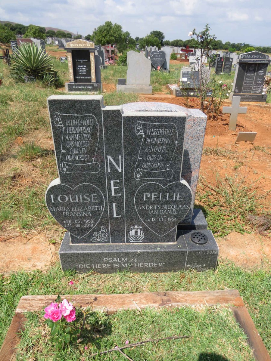 NEL Andries Nicolaas Jan Daniel 1954- & Maria Elizabeth Fransina 1953-2019