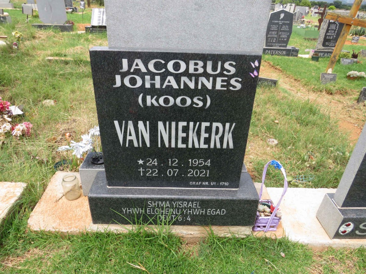 NIEKERK Jacobus Johannes, van 1954-2021