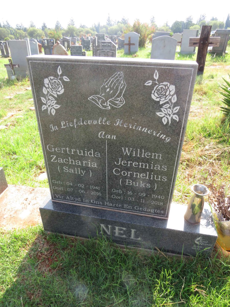 NEL Willem Jeremias Cornelius 1940-2018 & Gertruida Zacharia 1941-2016