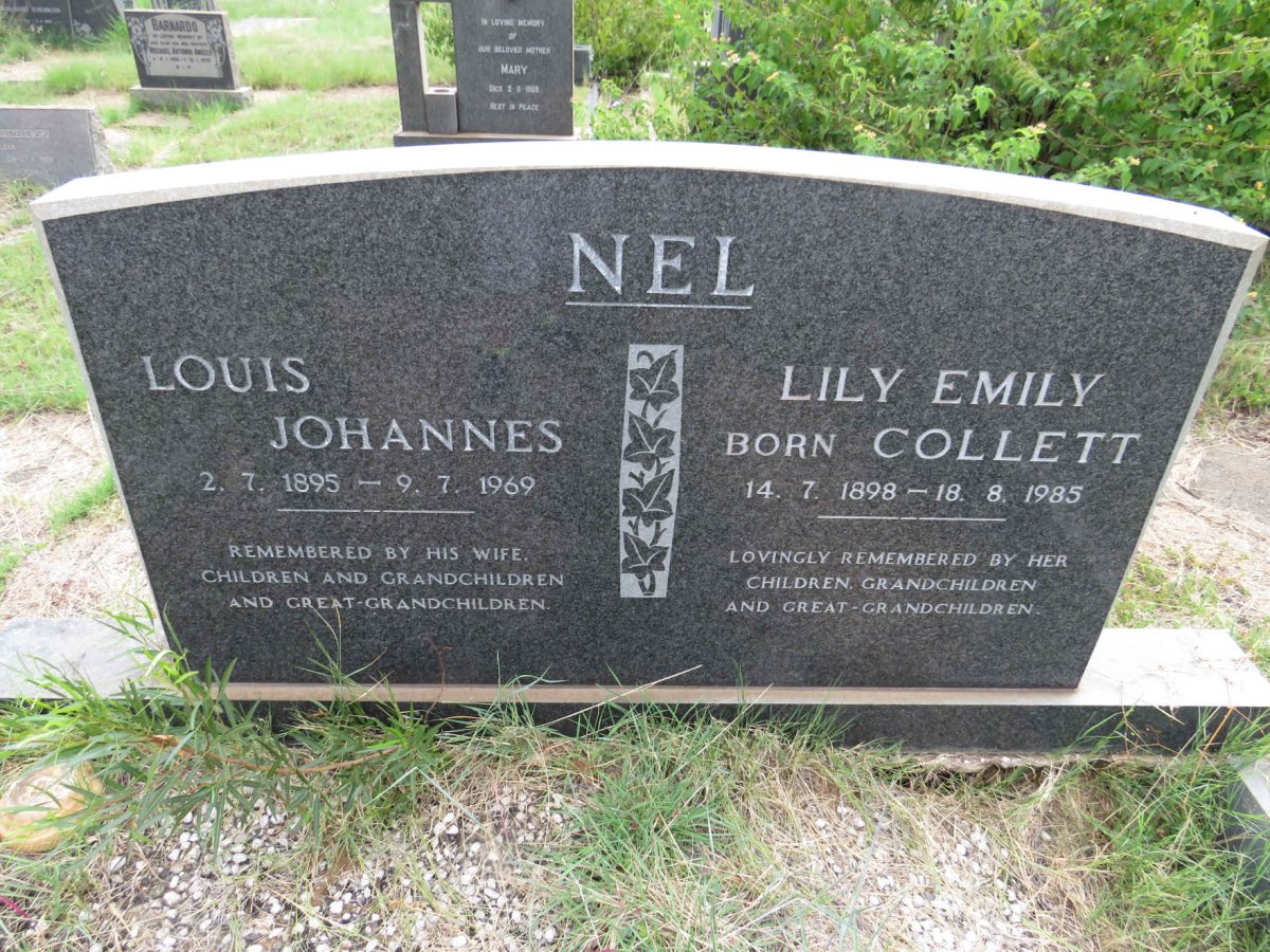 NEL Louis Johannes 1895-1969 & Lily Emily COLLETT 1898-1985