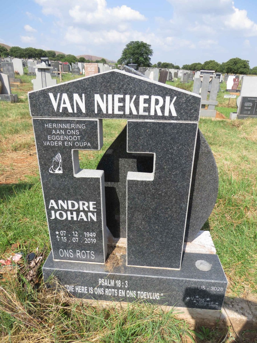 NIEKERK Andre Johan, van 1949-2019