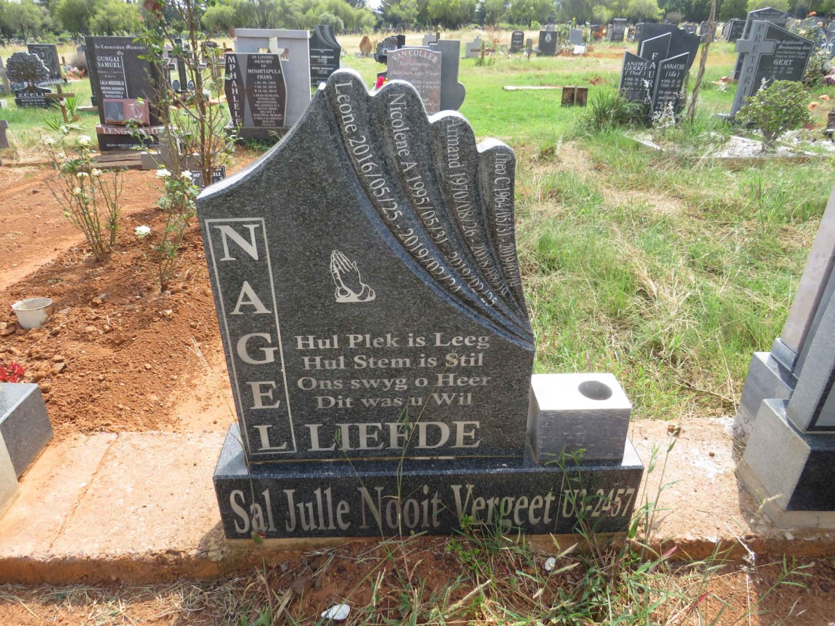 NAGEL Theo C. 1964-2019 :: NAGEL Armand 1970-2018 :: NAGEL Nicolene A. 1995-2019 :: NAGEL Leone 2016-2019