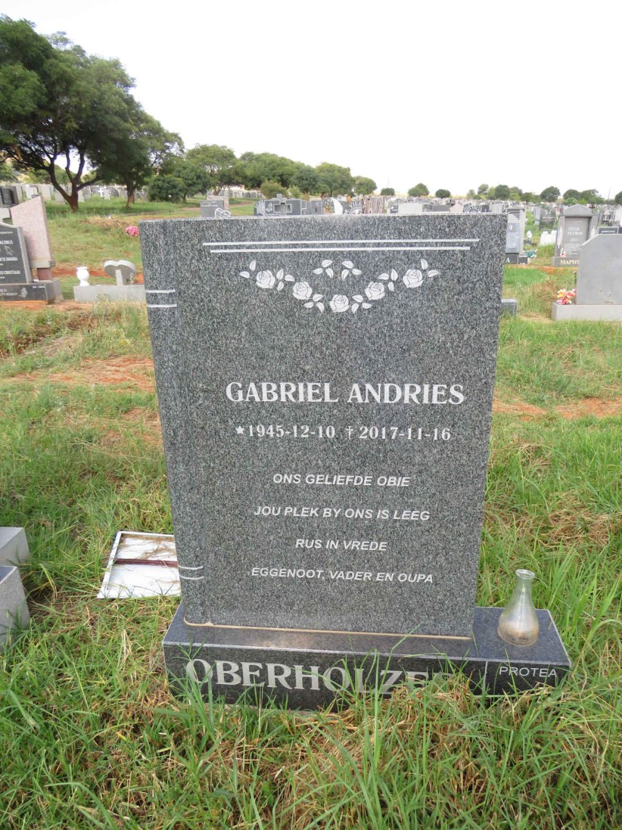 OBERHOLZER Gabriel Andries 1945-2017