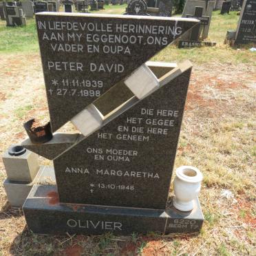 OLIVIER Peter David 1939-1998 & Anna Margaretha 1946-