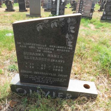 OLIVIER Susanna Maria Elizabeth 1910-2000