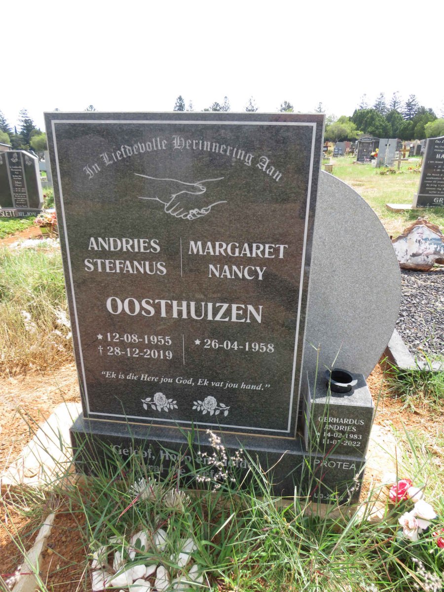 OOSTHUIZEN Andries Stefanus 1955-2019 & Margaret Nancy 1958- :: OOSTHUIZEN Gerhardus Andries 1983-2022