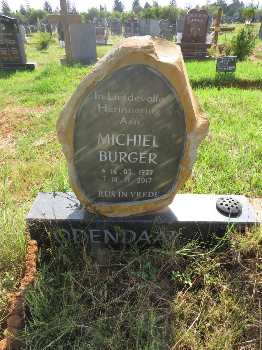 ODENDAAL Michiel Burger 1937-2017