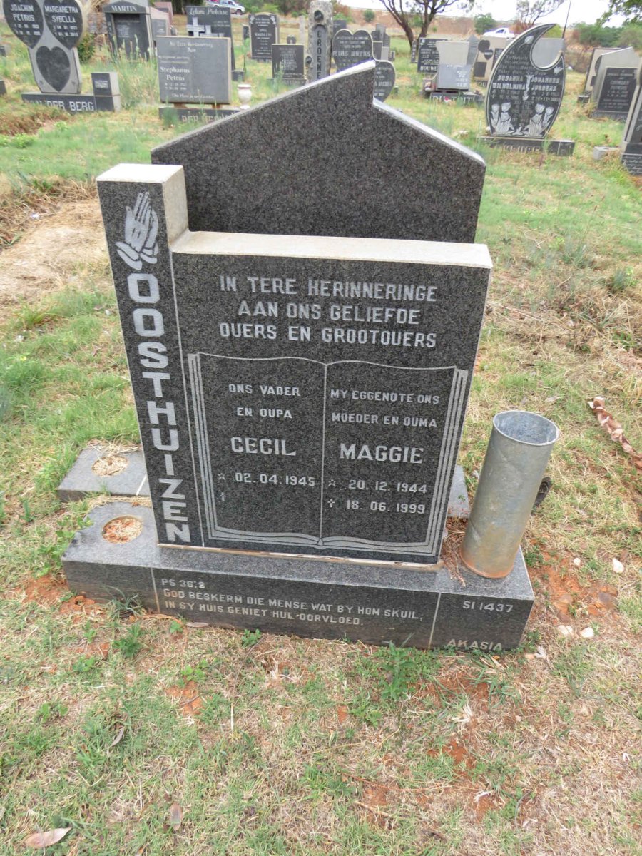 OOSTHUIZEN Cecil 1945- & Maggie 1944-1999