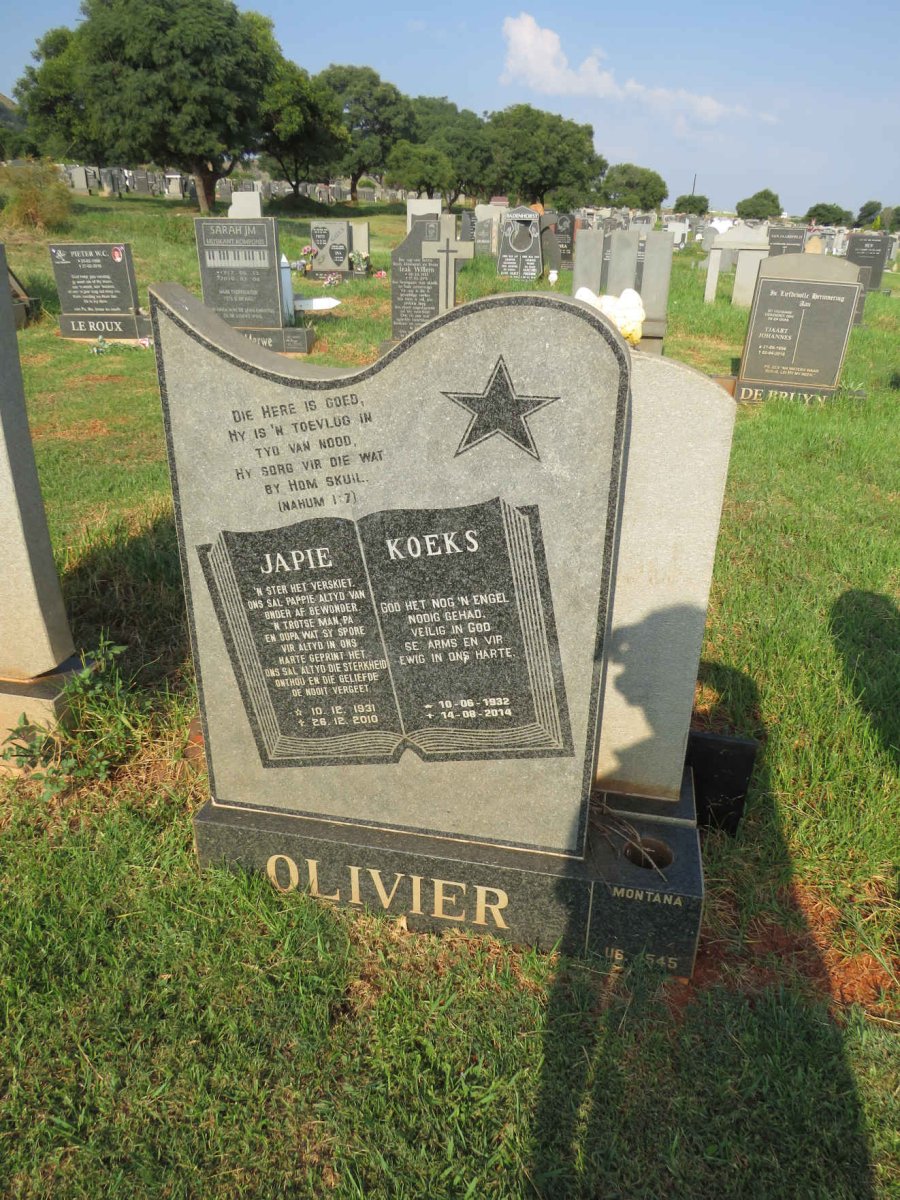 OLIVIER Japie 1931-2010 & Koeks 1932-2014