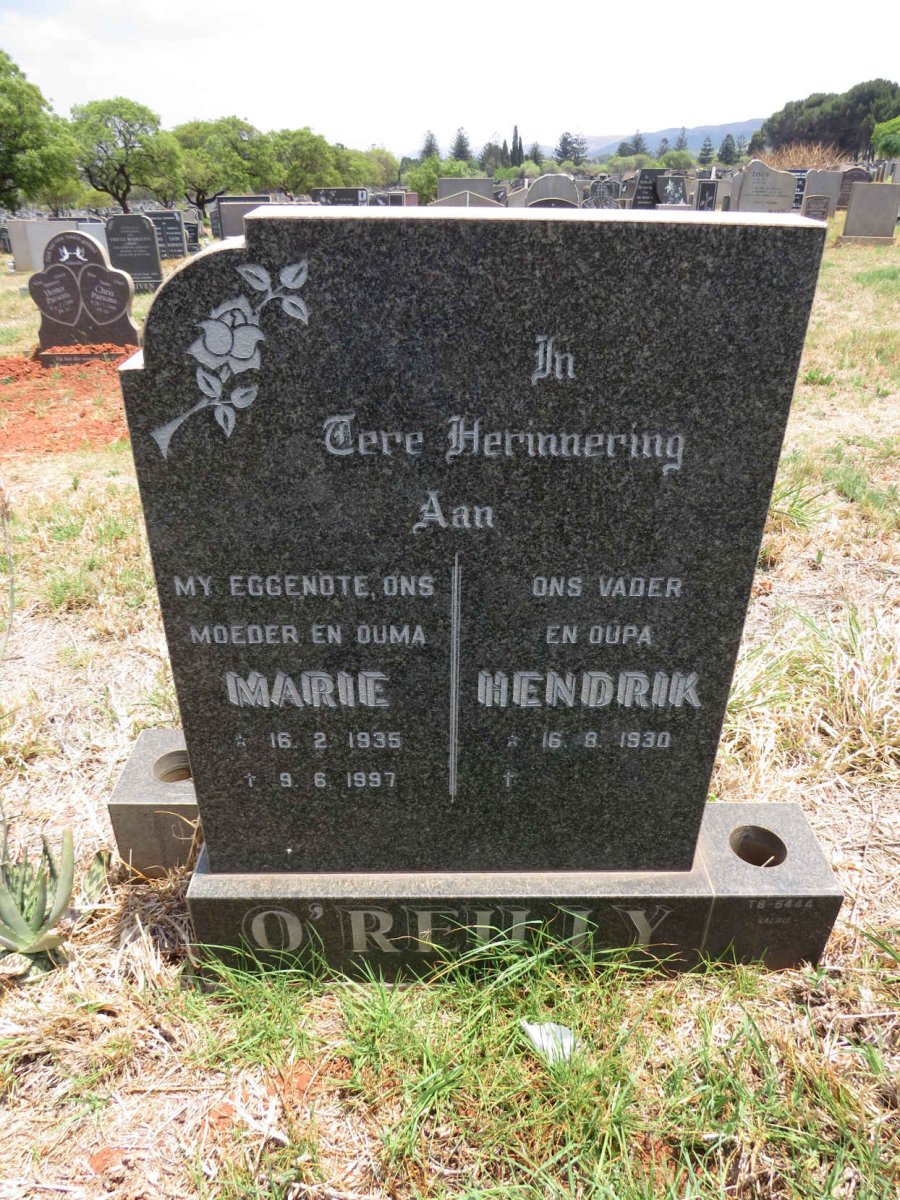 O'REILLY Hendrik 1930- & Marie 1935-1997