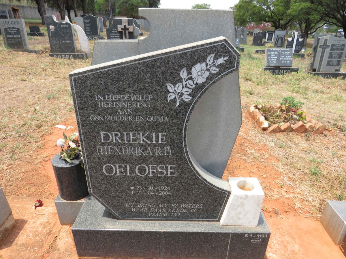 OELOFSE Hendrika R.P. 1924-2004
