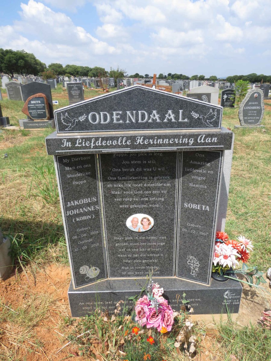 ODENDAAL Jakobus Johannes 1958-2018 & Soreta 1967- 