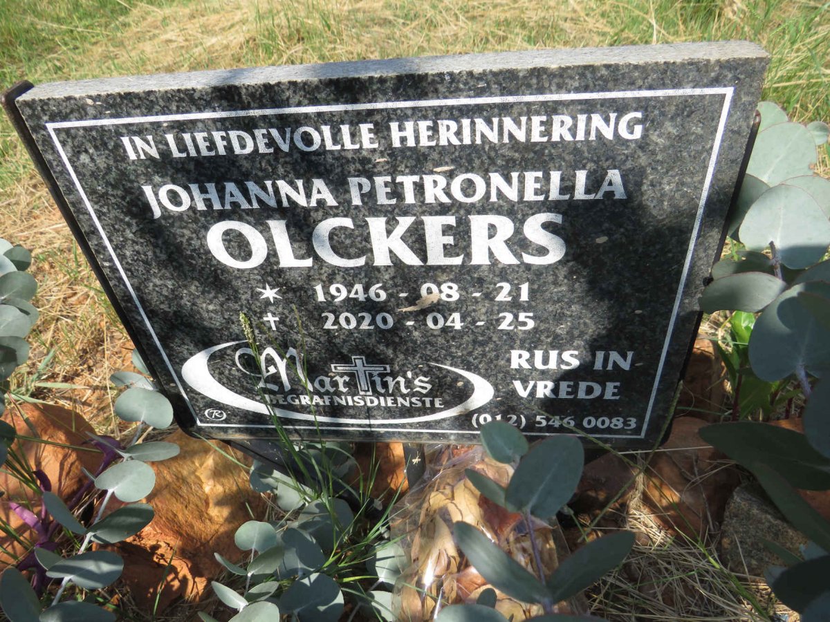 OLCKERS Johanna Petronella 1946-2020
