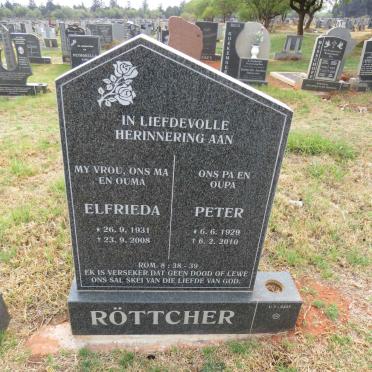 ROTTCHER Peter 1929-2010 & Elfrieda 1931-2008