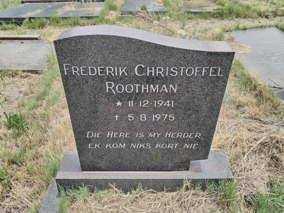 ROOTHMAN Frederik Christoffel 1941-1975
