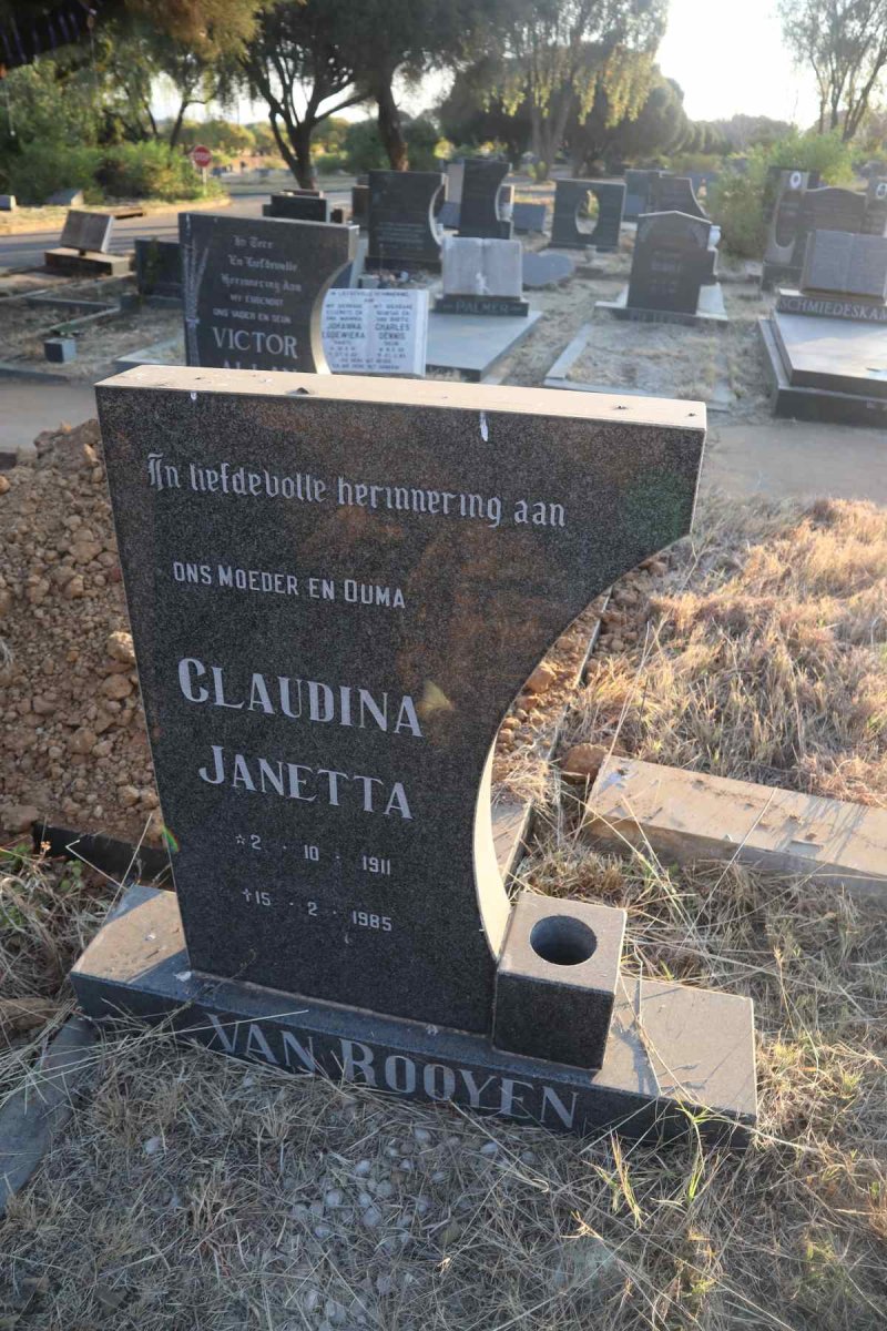 ROOYEN Claudina Janetta, van 1911-1985