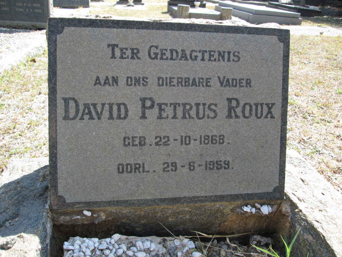ROUX David Petrus 1868-1959