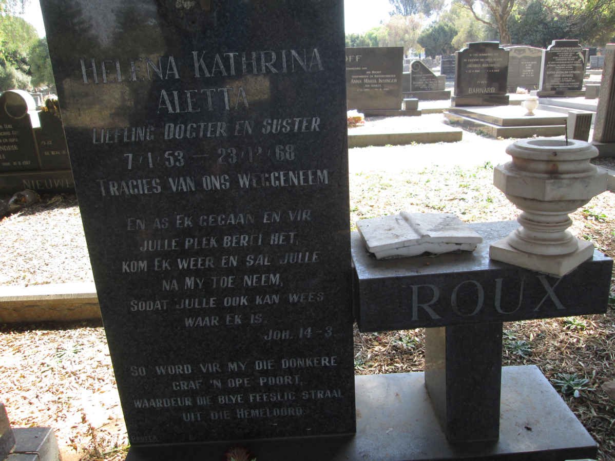 ROUX Helena Kathrina Aletta 1953-1968