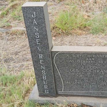 RENSBURG Eileen, Janse v. nee COCHRANE 1915-1973