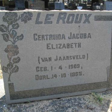 ROUX Gertruida Jacoba Elizabeth, le nee VAN JAARSVELD 1909-1965