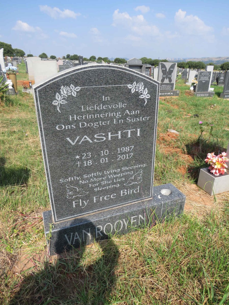 ROOYEN Vashti, van 1987-2017