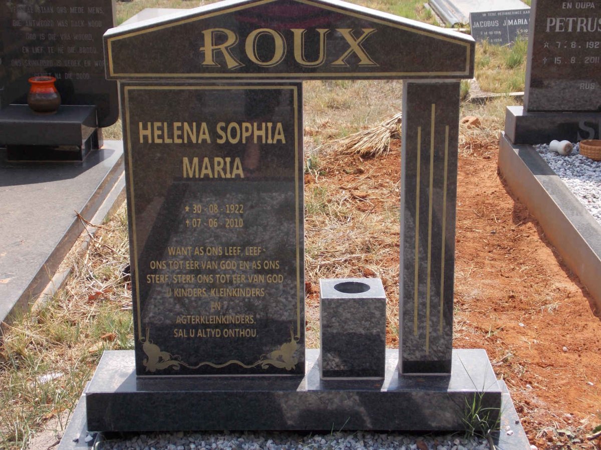 ROUX Helena Sophia Maria 1922-2010
