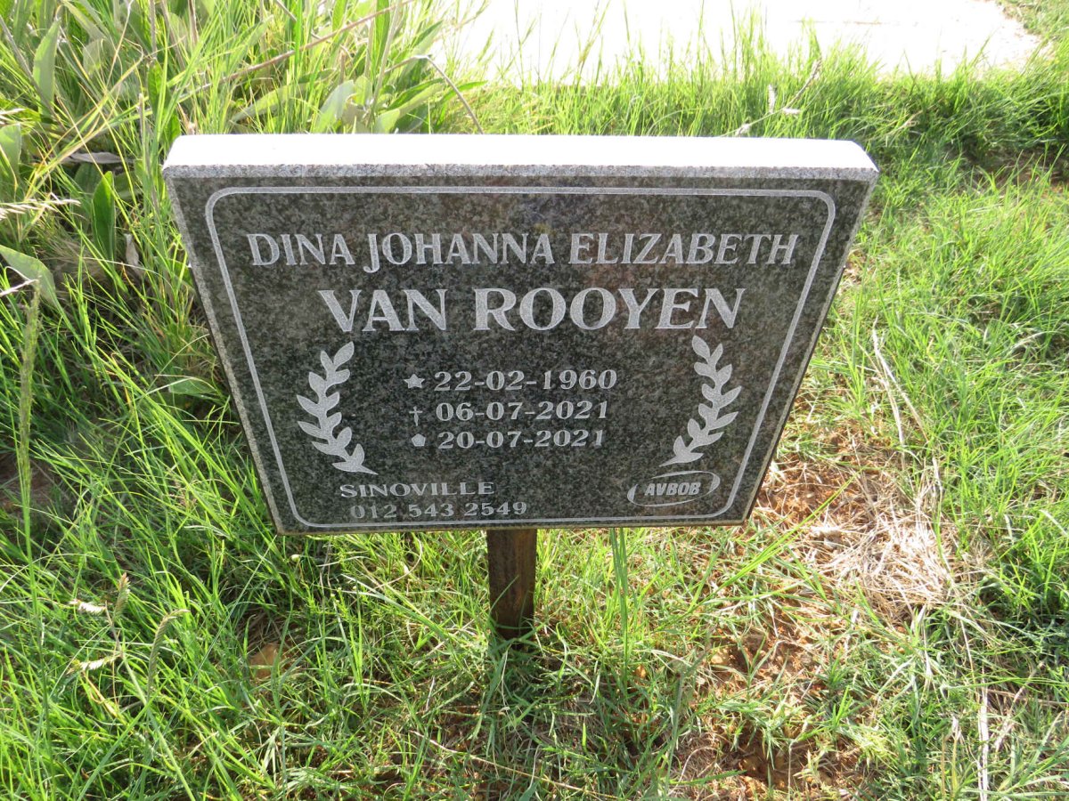 ROOYEN Dina Johanna Elizabeth, van 1960-2021
