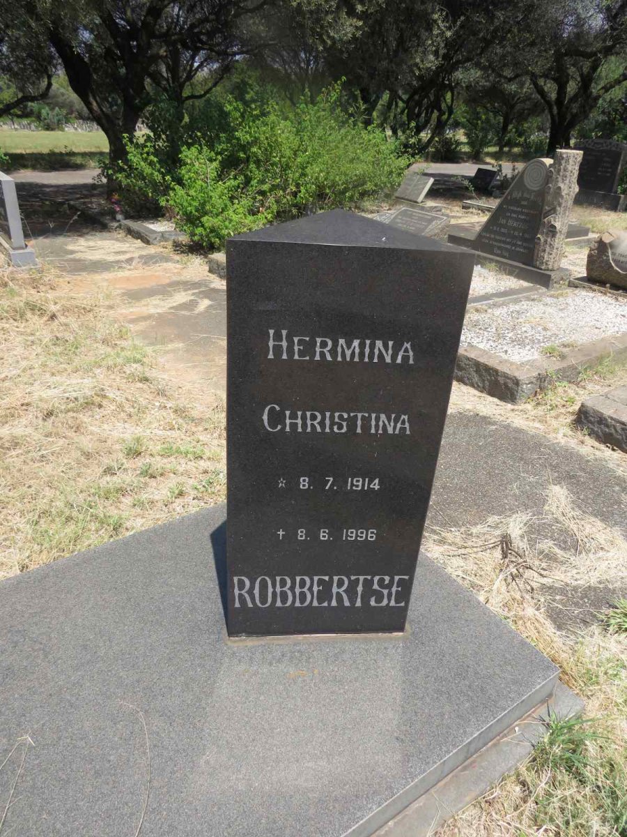 ROBBERTSE Hermina Christina 1914-1996