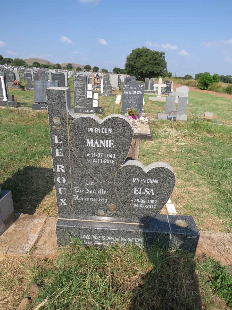 ROUX Manie, le 1949-2015 & Elsa 1957-2017