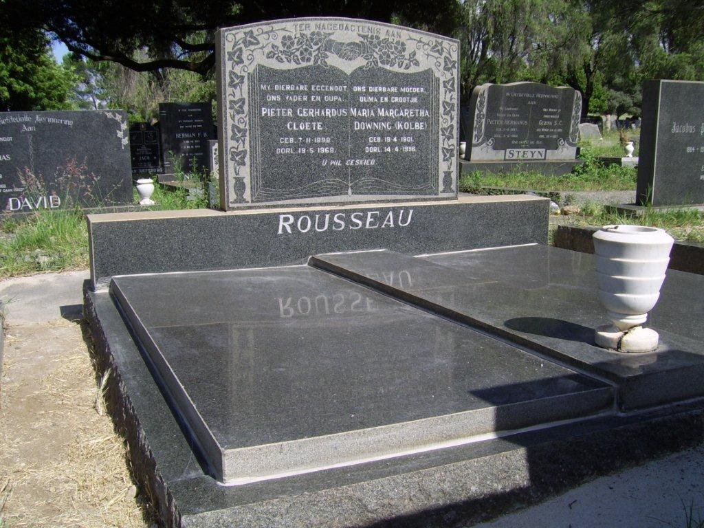 ROUSSEAU Pieter Gerhardus Cloete 1899-1968 &amp; Maria Margaretha Downing KOLBE 1901-1996