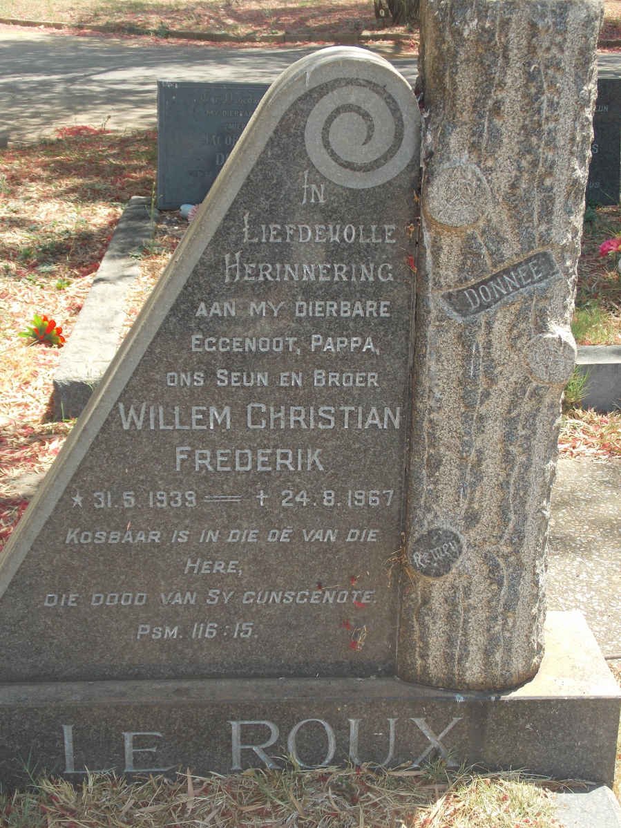 ROUX Willem Christian Frederik, le 1939-1967