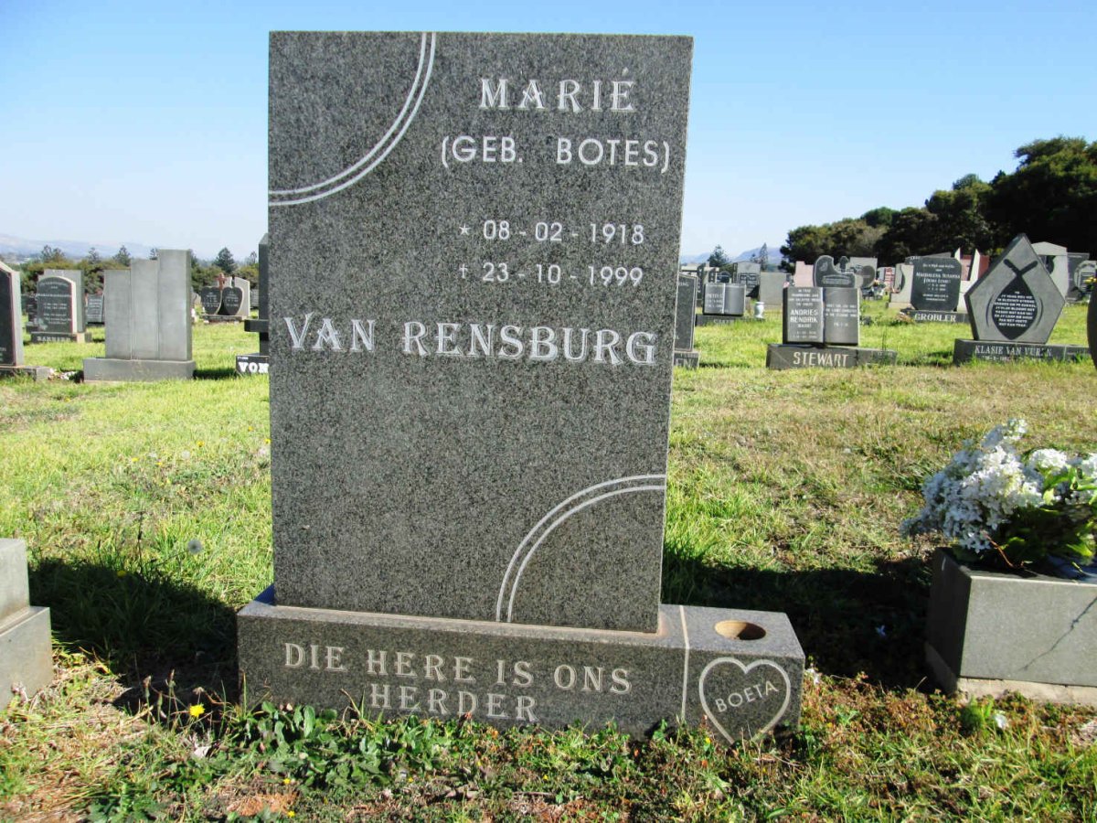 RENSBURG Marie, van nee BOTES 1918-1999