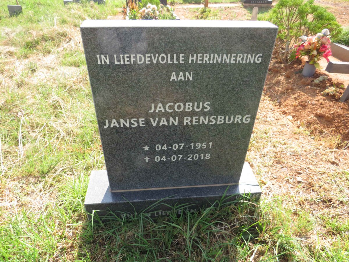 RENSBURG Jacobus, Janse van 1951-2018