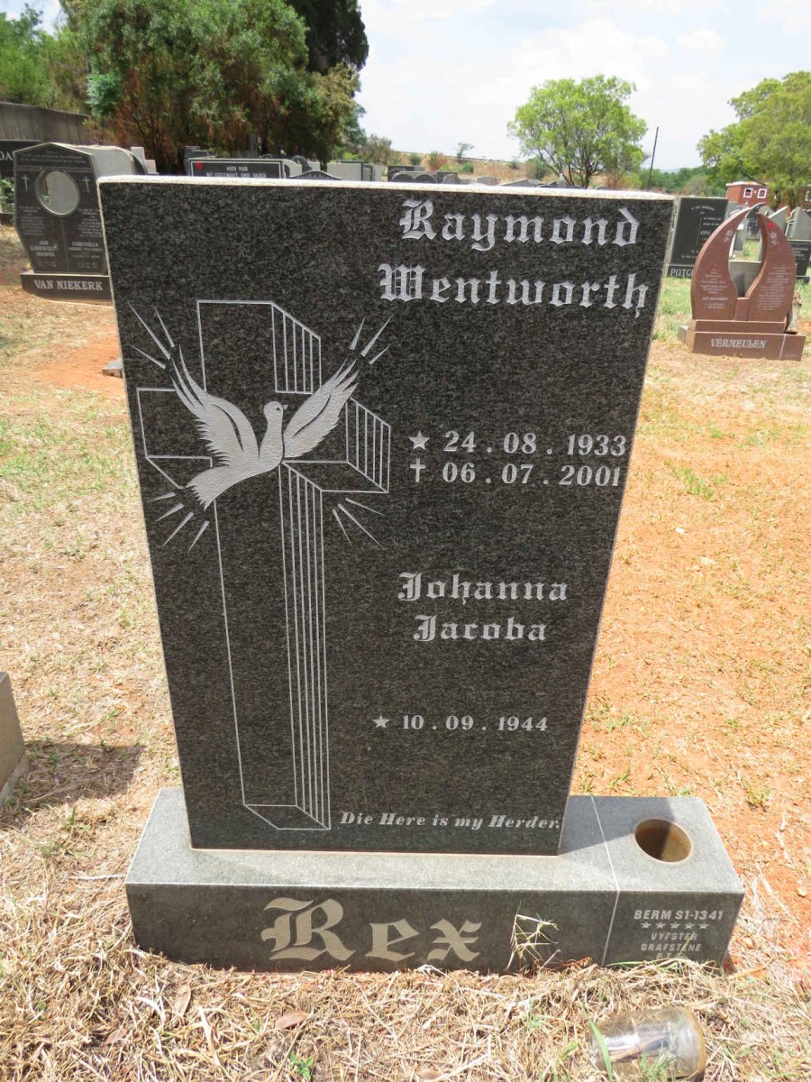 REX Raymond Wentworth 1933-2001 & Johanna Jacoba 1944-