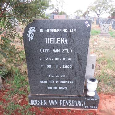 RENSBURG Helena, Jansen van nee VAN ZYL 1968-2000