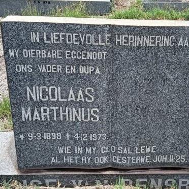 RENSBURG Nicolaas Marthinus, Janse van 1898-1973