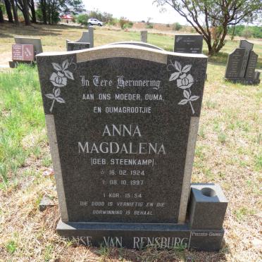 RENSBURG Anna Magdalena, Janse van nee STEENKAMP 1924-1997