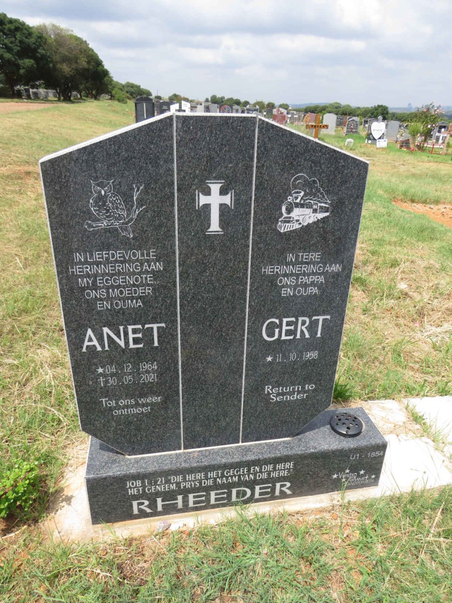 RHEEDER Gert 1958- & Anet 1964-2021