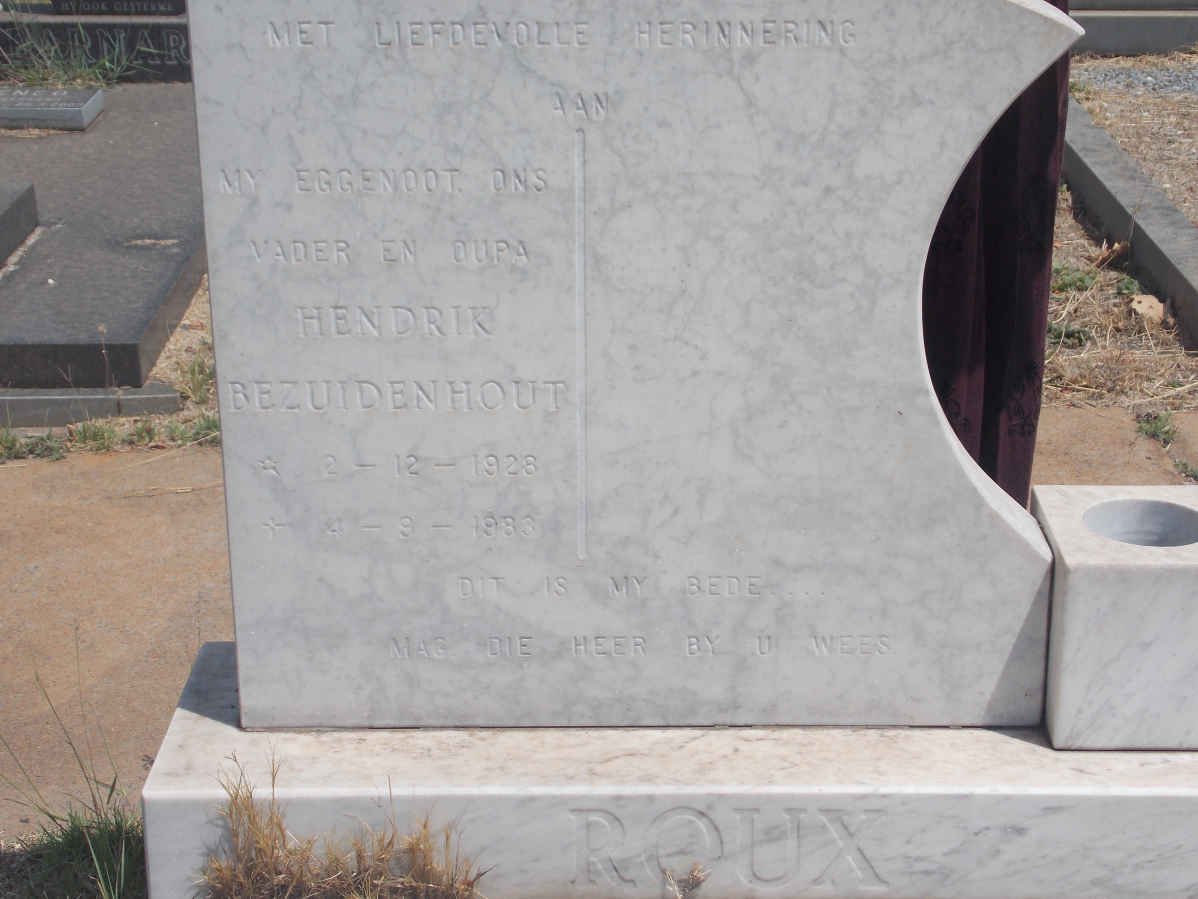 ROUX Hendrik Bezuidenhout 1928-19?