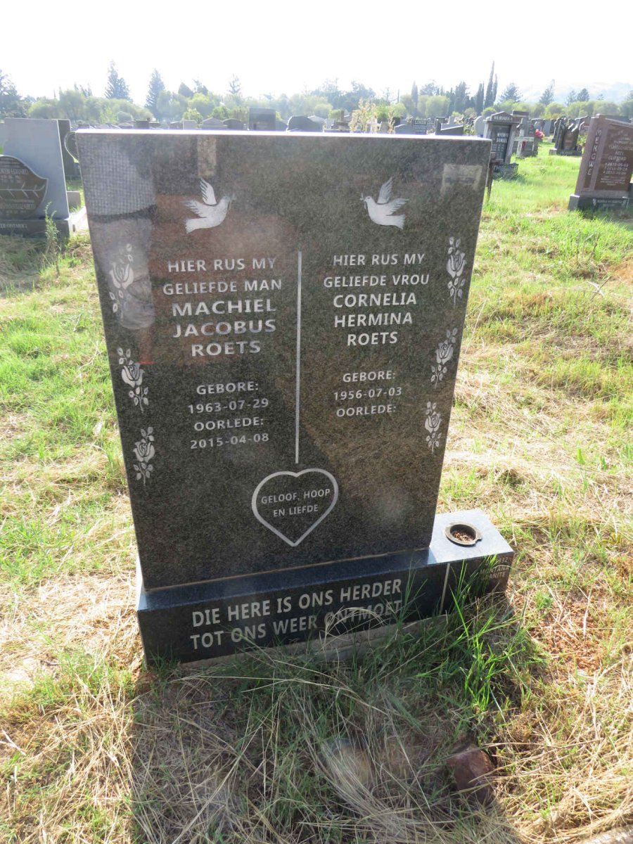 ROETS Machiel Jacobus 1963-2015 & Cornelia Hermina 1956-