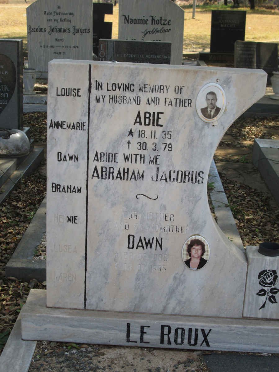 ROUX Abraham Jacobus, le 1935-1979 &amp; Dawn 1939-1995