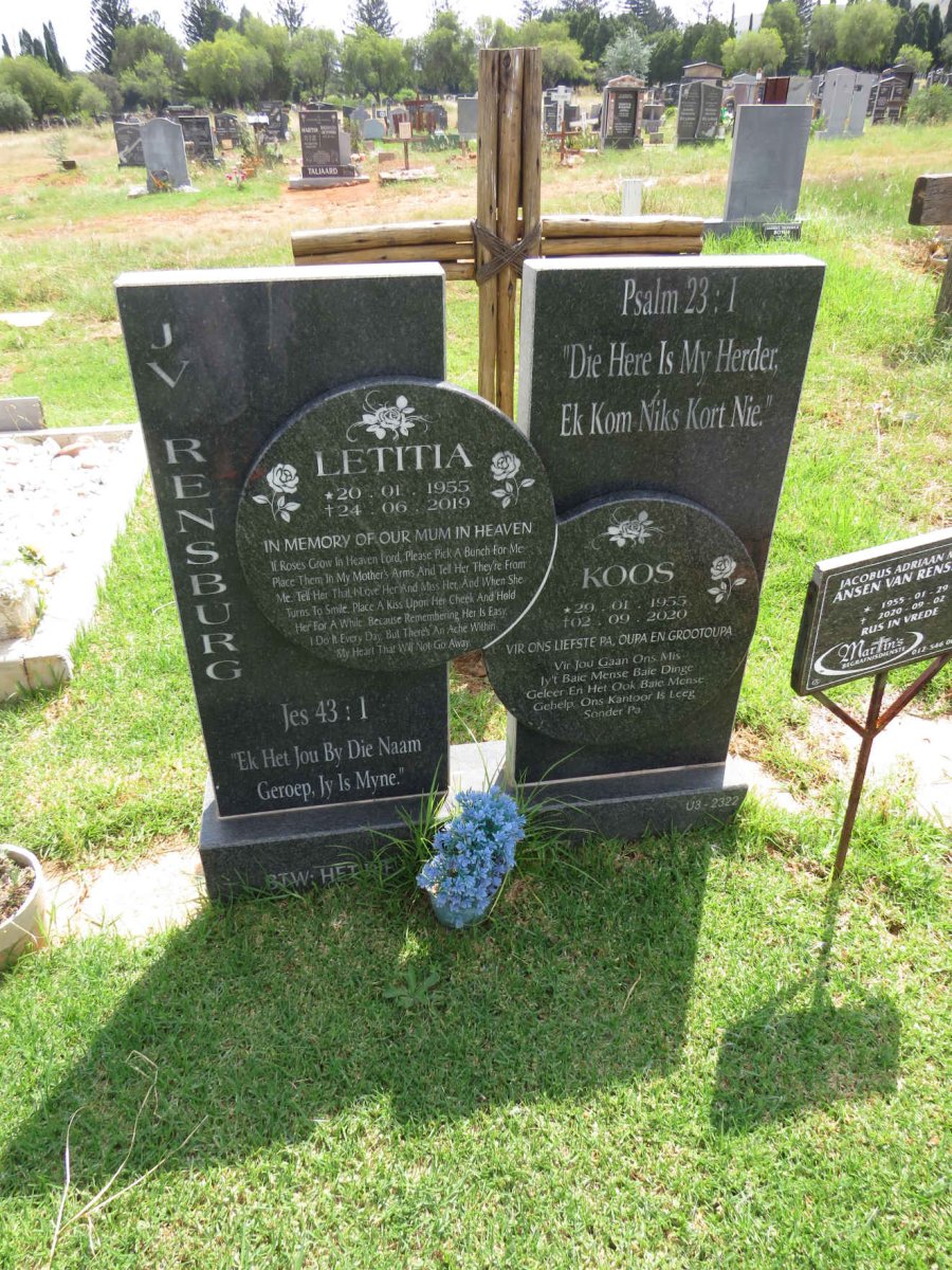 RENSBURG Jacobus Adriaan Malan, Jansen van 1955-2020 & Letitia Penelope 1955-2019 _1