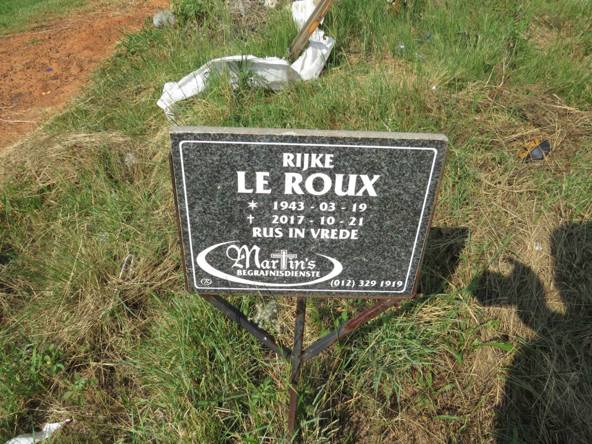 ROUX Rijke, le 1943-2017