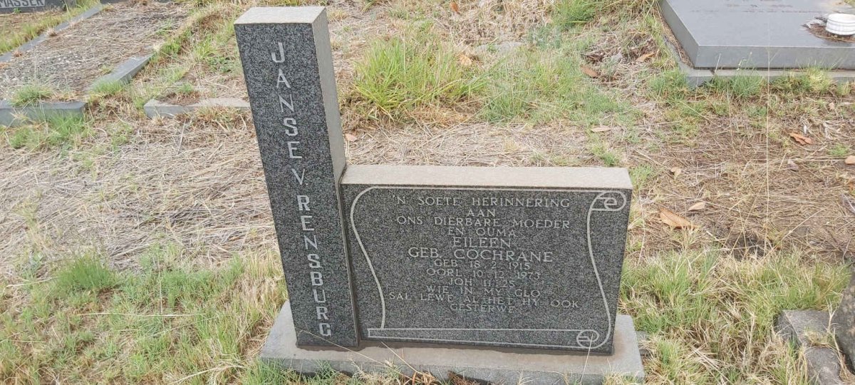 RENSBURG Eileen, Janse v. nee COCHRANE 1915-1973